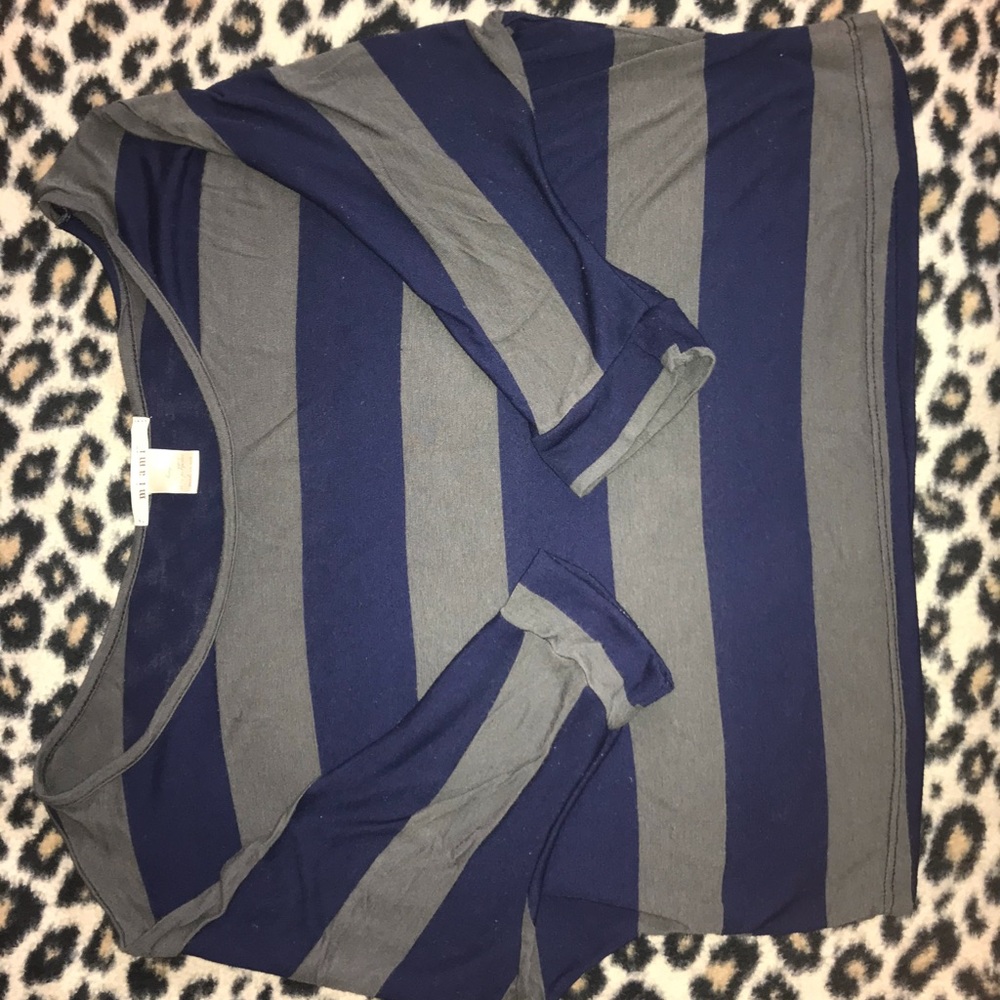 Grey and blue stripped shirt